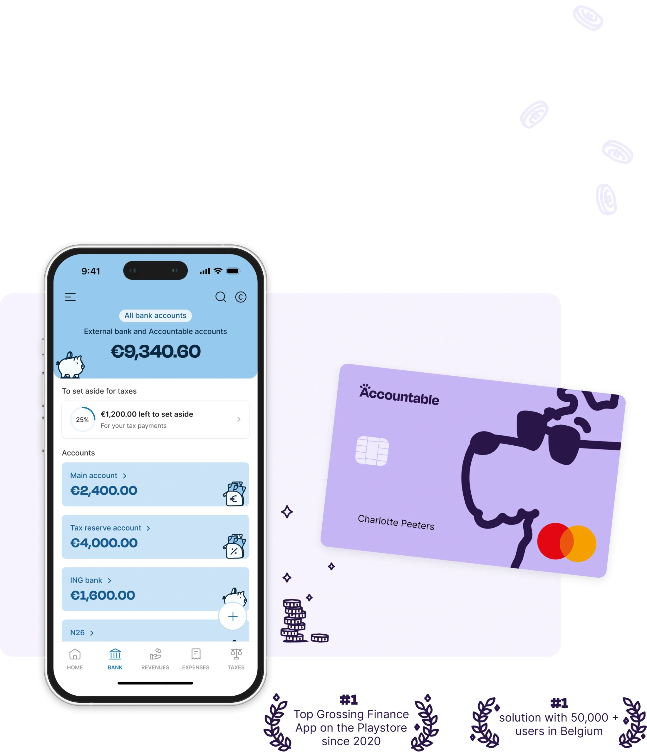 Schermafbeelding van Accountable — Mobile app banking view