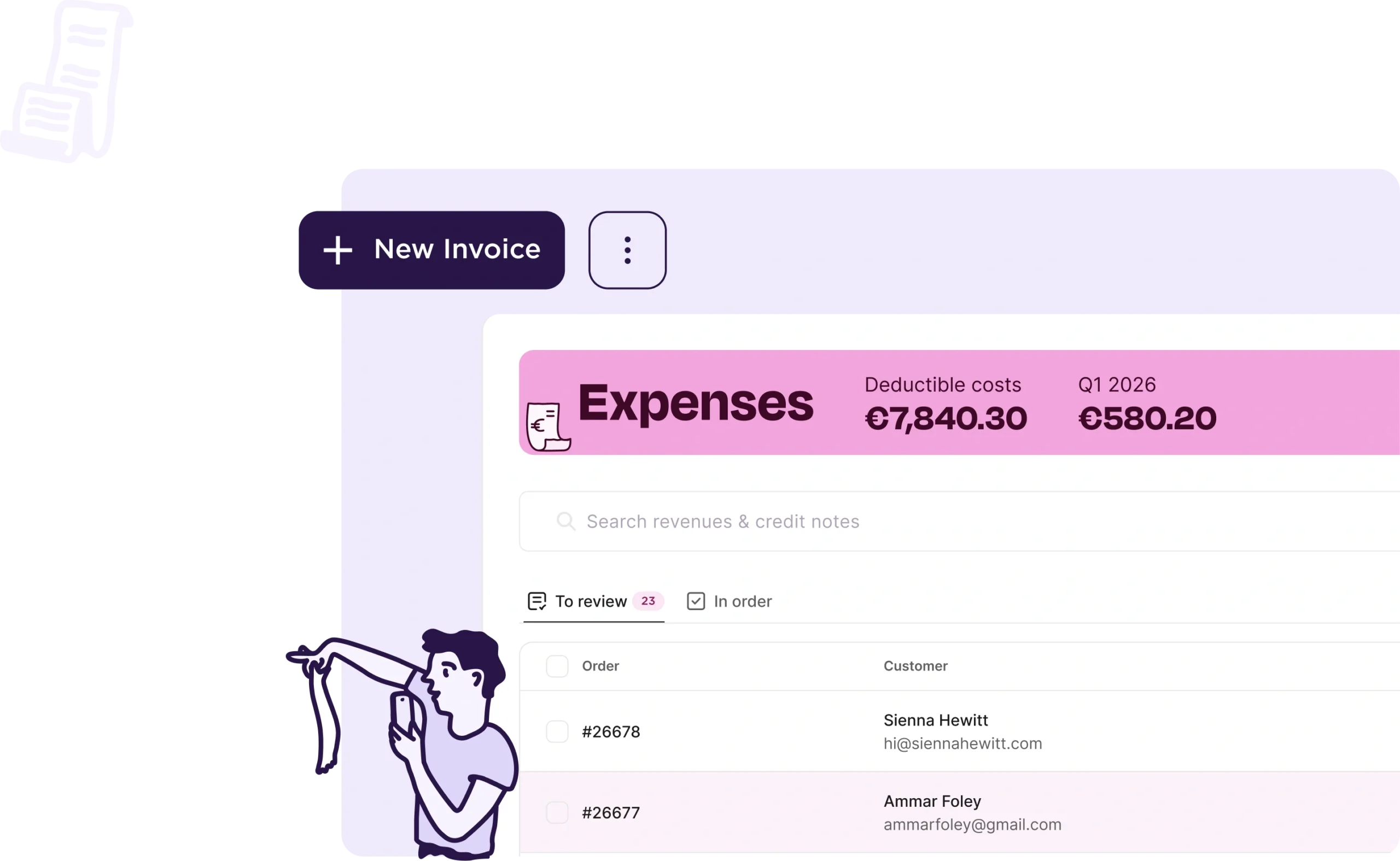 Schermafbeelding van Accountable — Expenses overview